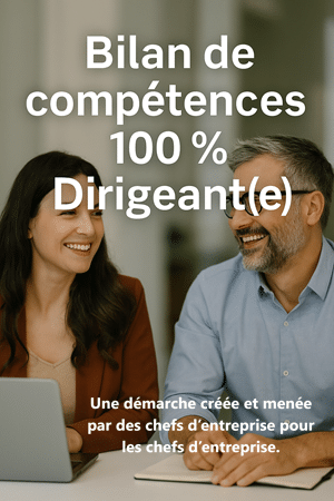 Un dirigeant et une conseillère MOOVENCE en bilan de compétences spécifique chef d'entreprise